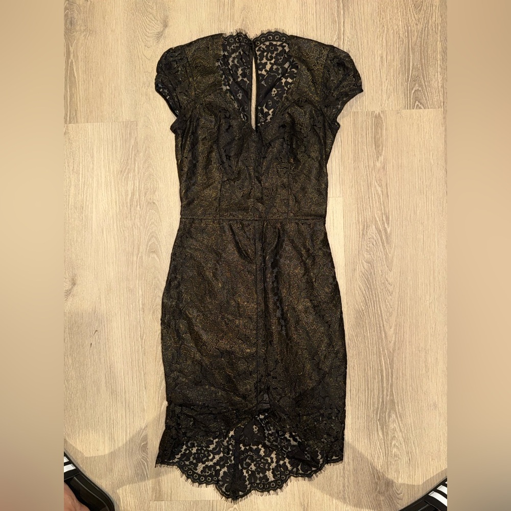 Bebe Black Sheath Midi Dress Crew Neck